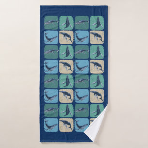 Funny Humpback Whale Watching Bath Towel