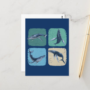 Funny Humpback Whale Watching Postcard