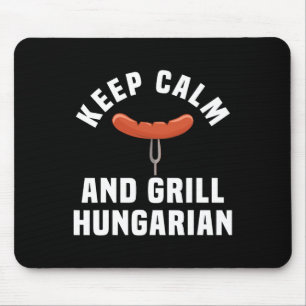 Funny Hungarian Sausage Bbq Party Humour Quote Hun Mouse Mat