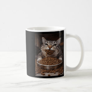 Funny hungry cat meme before the litter box chaos coffee mug