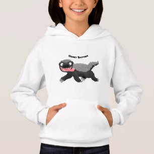 Funny hungry honey badger cartoon illustration