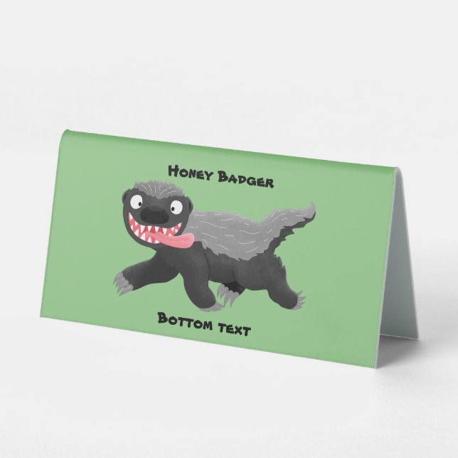 Funny hungry honey badger cartoon illustration (Front)