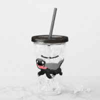 Funny hungry honey badger cartoon illustration