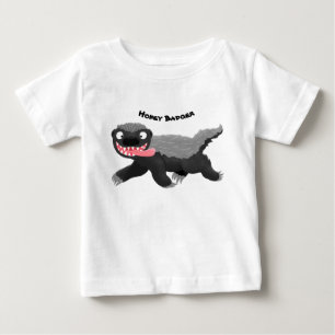 Funny hungry honey badger cartoon illustration baby T-Shirt