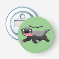 Funny hungry honey badger cartoon illustration