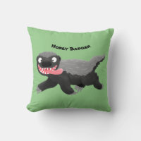 Funny hungry honey badger cartoon illustration