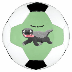 Funny hungry honey badger cartoon illustration football