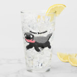Funny hungry honey badger cartoon illustration glass<br><div class="desc">This funny,  hungry honey badger is on the prowl for food! Drawn in happy cartoon style.</div>