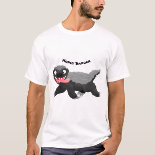 Funny hungry honey badger cartoon illustration T-Shirt