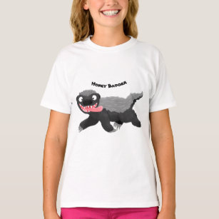 Funny hungry honey badger cartoon illustration T-Shirt