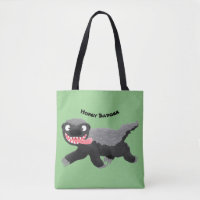Funny hungry honey badger cartoon illustration