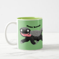 Funny hungry honey badger cartoon illustration