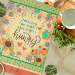 Funny Hungry Quote Floral Heart Name Kitchen Tea Towel<br><div class="desc">Funny Hungry Quote Stylish Floral Kitchen towel personalised with Name. These unique custom quote kitchen towels are a perfect gift to celebrate a birthday, retirement, anniversary, housewarming party, wedding gift, etc…A fun way to celebrate any occasion. Pair it with a bottle of wine and it makes a great gift for...</div>