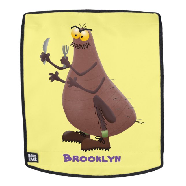 Funny hungry ugly flea cartoon backpack (Removable Face)