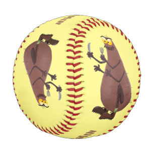Funny hungry ugly flea cartoon baseball