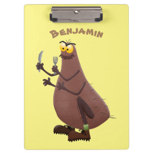 Funny hungry ugly flea cartoon clipboard