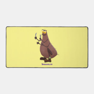 Funny hungry ugly flea cartoon desk mat