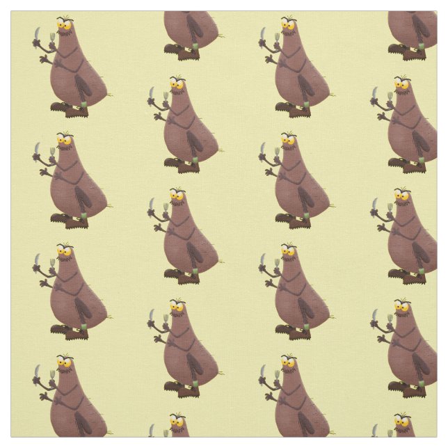 Funny hungry ugly flea cartoon fabric (Swatch)