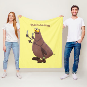 Funny hungry ugly flea cartoon fleece blanket