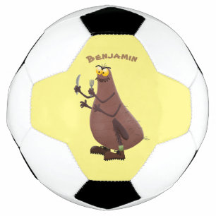 Funny hungry ugly flea cartoon football