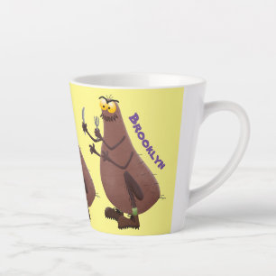 Funny hungry ugly flea cartoon latte mug