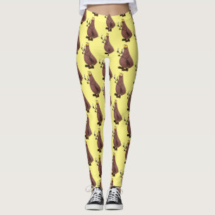 Funny hungry ugly flea cartoon leggings