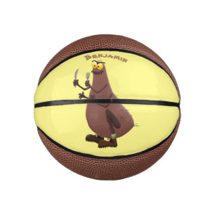 Funny hungry ugly flea cartoon mini basketball