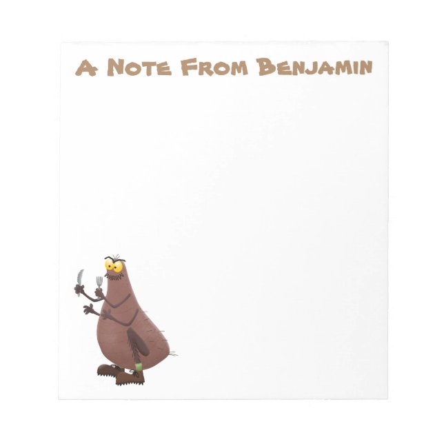 Funny hungry ugly flea cartoon notepad (Front)