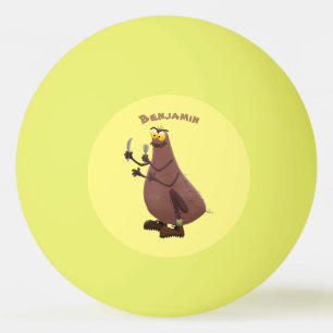 Funny hungry ugly flea cartoon ping pong ball