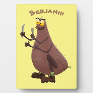 Funny hungry ugly flea cartoon plaque