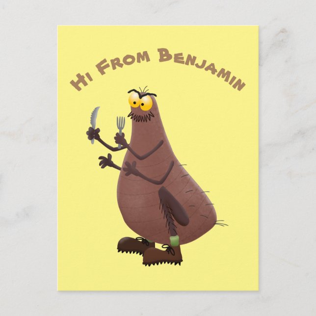 Funny hungry ugly flea cartoon postcard (Front)