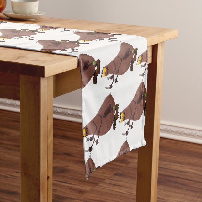 Funny hungry ugly flea cartoon short table runner (In Situ)