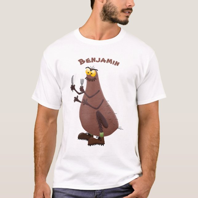 Funny hungry ugly flea cartoon T-Shirt (Front)