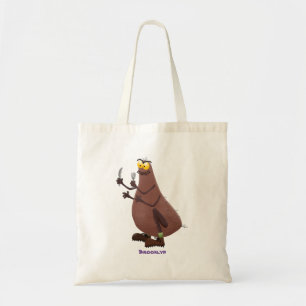 Funny hungry ugly flea cartoon tote bag