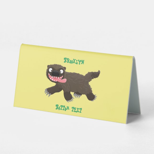 Funny hungry wolverine animal cartoon (Front)