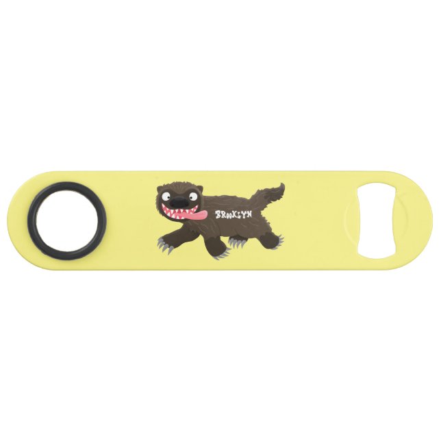 Funny hungry wolverine animal cartoon (Front (Horizontal))