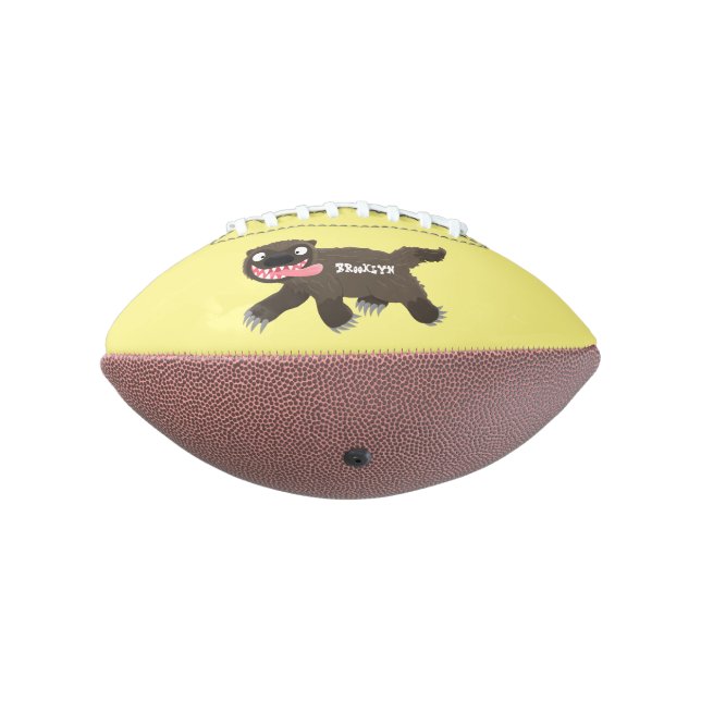 Funny hungry wolverine animal cartoon american football (Rotated 270)