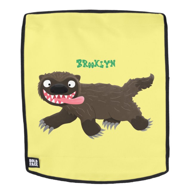 Funny hungry wolverine animal cartoon  backpack (Removable Face)