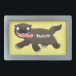 Funny hungry wolverine animal cartoon belt buckle<br><div class="desc">This hungry wolverine is on the prowl for lunch! Drawn in fun cartoon illustration style.</div>