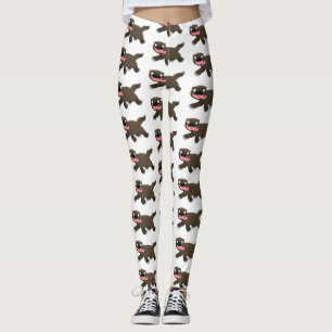 Funny hungry wolverine animal cartoon leggings