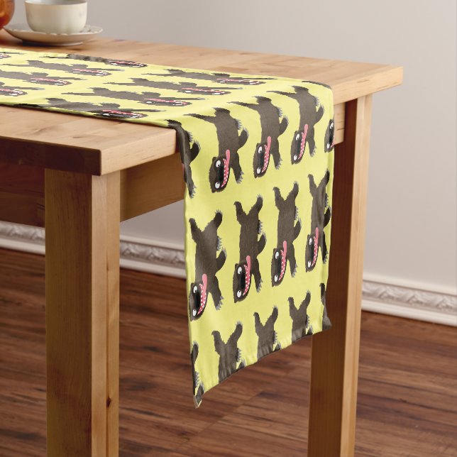 Funny hungry wolverine animal cartoon short table runner (In Situ)
