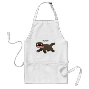 Funny hungry wolverine animal cartoon standard apron