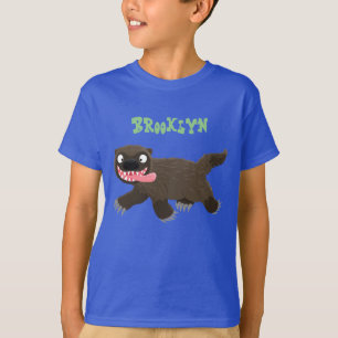 Funny hungry wolverine animal cartoon T-Shirt