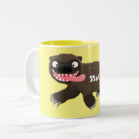Funny hungry wolverine animal cartoon