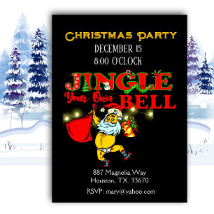 Funny Hunrous Santa Christmas Party Invitation