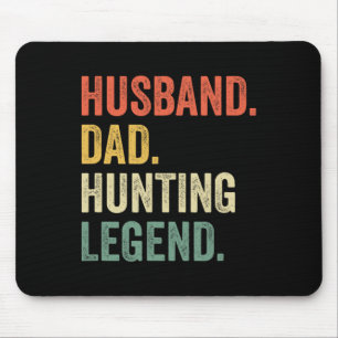 Funny Hunter Husbynd Dad Hunting Legend Vintage Mouse Mat