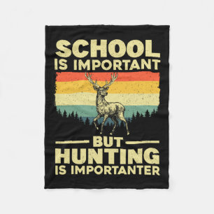Funny Hunting Art For Boys Men Deer Hunter Wildlif Fleece Blanket