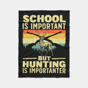 Funny Hunting Art For Boys Men Deer Hunter Wildlif Fleece Blanket