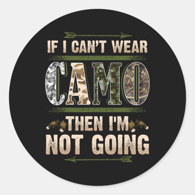 Funny Hunting Camo Hunters Buck Deer Country Redne Classic Round Sticker (Front)