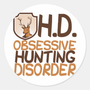 Funny Hunting Classic Round Sticker